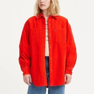 Levi's Women's Bright Orange Corduroy Size XS Shacket